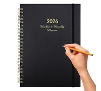 Agenda semanal - Carpeta de anillas A5 2026 | Bloc de notas diario para reuniones escolares de negocios | Organizador multifuncional para trabajo, viajes, aulas, gestión eficiente del tiempo
