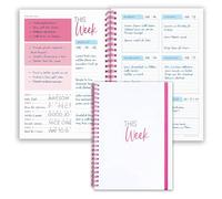 Agenda semanal con espiral A5, agenda sin fecha, cuaderno de lista de tareas, rastreador de hábitos, 52 semanas, planificador diario sin fecha para el hogar, trabajo, oficina, negocios, planificador