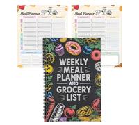 Agenda semanal de comidas, 100 páginas con y listas de comestibles, para adultos, mujeres, mamá, cocina, hogar, lugar de trabajo, escuela, universidad, gimnasio