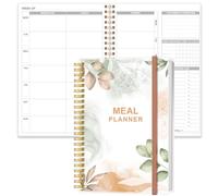Agenda semanal de comidas - Diario semanal y diario de preparación de comidas A5 con listas de compras y comestibles para planificación de menús, 93 hojas/186 páginas, dieta saludable y seguimiento de