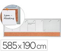 Agenda semanal magnética Nobo + bandeja de corcho horizontal con marco de aluminio - NOBO
