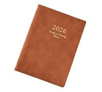 Agenda semanal recargable 2026 con 6 anillas de cuero y páginas fechadas, cuaderno de poliuretano de alta calidad, planificador profesional de reuniones y estudios, escritura creativa, organizador de