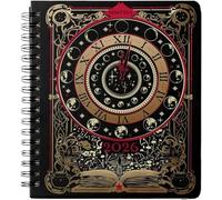 Agenda semanal Waiting for the Night 2026, regalo de brujo, diseño gótico inspirado en el tarot, diario y regalo para amigos (rojo)