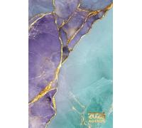 Agenda settimanale 2026: formato A6 da gennaio a dicembre, Un settimana su 2 pagine , Marmo verde viola oro elegante