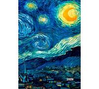 Agenda settimanale 2026: l'intera settimana in due pagine, con all'interno utili organizzatori. Notte Stellata, Vincent Van Gogh, l’arte in copertina, per i veri amanti dell'arte.