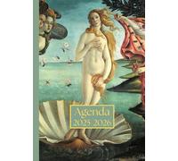 Agenda settimanale con orario: Sandro Botticelli, La nascita di Venere | 12 mesi, Settimana su doppia pagina, Intervalli di 1 ora, Da Agosto a Luglio, ... per la Pianificazione Personale, l'ufficio