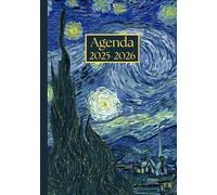 Agenda settimanale con orario: Vincent Van Gogh, La notte stellata | 12 mesi, Settimana su doppia pagina, Intervalli di 1 ora, Da Agosto a Luglio, ... per la Pianificazione Personale, l'ufficio