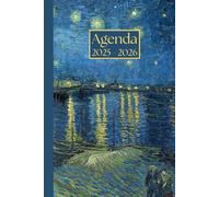 Agenda settimanale con orario: Vincent Van Gogh, Notte stellata sul Rodano | 18 mesi, Settimana su doppia pagina, Intervalli di 1 ora, Formato 6"x9" | ... Personale, l'ufficio Aziendale e il Diario