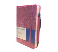 Agenda Seven Ideamania Diamantada Gliterata Rosa Fucsia 2027 para Mujeres y Niñas 2027 Dim. 12 x 18 cm Semanal Horizontal 12 meses - Tapa dura y bolígrafo táctil + bolígrafo retráctil y marcador