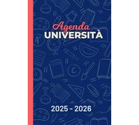 Agenda Università 2025 - 2026: Planner Settimanale Verticale a Quadretti con Orario | 16 Mesi da Settembre 2025 a Dicembre 2026 | A5 | Copertina Rigida Blu Notte e Rosso Corallo
