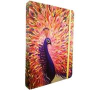 Agenda Wings 2026 - Paperart Art 3D F.to 13 x 9 cm diaria detalles dorados gráficos pavo real rosa y bolígrafo + bolígrafo retráctil y marcapáginas