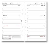 Agendepoint.it - Recambio agenda organizador semanal a rayas, 9,5 x 17 cm, 90 g, multilingüe blanco - 2025