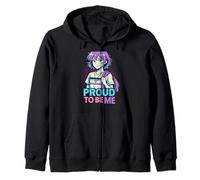 Agender Pride Proud To Be Me Retro Neutral Género Sudadera con Capucha