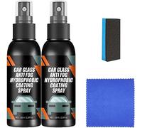 Agente Antivaho Repelente de Agua en Spray para Parabrisas de Coche,Kit de Agente Antivaho para Cristales de Coche, 100ml Nano Eliminador de Lluvia para Ventanas, Espejos, Puertas de Ducha (2PCS)