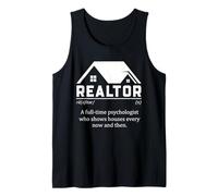 Agente de Bienes raíces Humor Psicólogo Casa Mostrando Cotización Camiseta sin Mangas