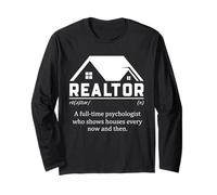 Agente de Bienes raíces Humor Psicólogo Casa Mostrando Cotización Manga Larga