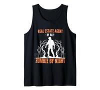 Agente de Bienes raíces por día Zombie de Noche Realtor Halloween Camiseta sin Mangas