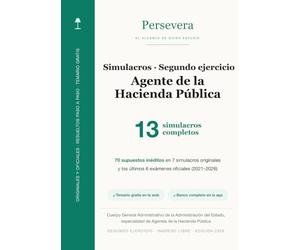 Agente de la Hacienda Pública · Simulacros del segundo ejercicio: 13 exámenes completos con solución razonada · 7 originales con supuestos inéditos y ... de 2021 a 2026 · Acceso libre · Edición 2026