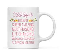 Agente De La Tsa Porque Un Hacedor De Milagros Que Cambia Vidas No Es Un Título Oficial Tazas De Cerámica Con Asa Tazas De Desayuno Divertido Mug Para Escuela Hogar Oficina 330Ml
