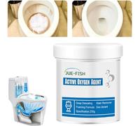 Agente de oxígeno activo para inodoro, 250 g, polvo de espuma limpiador de inodoro, potente agente de dragado de tuberías, apto para limpiar desagües de inodoro, sin olor peculiar
