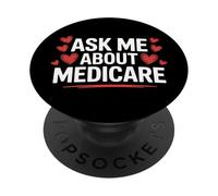 Agente de Seguros de Salud Pregúntame sobre Medicare Cute Marketing PopSockets PopGrip Adhesivo