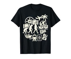 Agente de Viajes Evolución Divertido Gráfico de Planificación de Vacaciones Camiseta