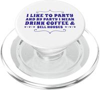 Agente inmobiliario Divertido Agente de Bienes raíces Bebedor de café Cafeína Amor PopSockets PopGrip para MagSafe