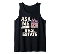 Agente inmobiliario Pregúntame sobre Agente de Bienes Raíces Funny Broker Camiseta sin Mangas
