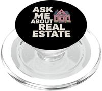 Agente inmobiliario Pregúntame sobre Agente de Bienes Raíces Funny Broker PopSockets PopGrip para MagSafe