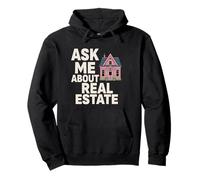 Agente inmobiliario Pregúntame sobre Agente de Bienes Raíces Funny Broker Sudadera con Capucha