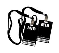 Agente Tarjeta de Identificación con Cordón, Accesorios Disfraz de Agente, Disfraces Espia Tarjeta de Identificación Para Carnaval Halloween Cosplay Fiesta (Negro-2 pcs)