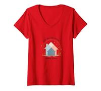 Agentes inmobiliarios Mujeres Construyendo Sueños No Solo Vendiendo Casas Camiseta Cuello V, Mujer, Rojo, L