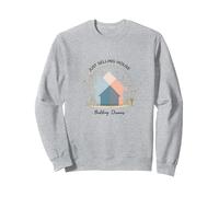Agentes inmobiliarios Mujeres Construyendo Sueños No Solo Vendiendo Casas Sudadera, Unisex para Adultos, Gris Jaspeado, XXL