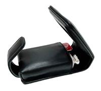 AgentMoon Estuche portátil de lujo para bálsamo labial con espejo, bolsa de maquillaje. Material de piel de oveja real, botón oculto magnético. Relación de aspecto estético: 4.1 x 2.3 x 1.8 pulgadas