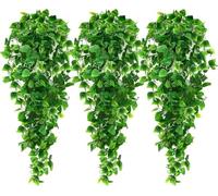 AGEOMET - Plantas Colgantes Artificiales de 120 cm de Hiedra Falsa, Plantas Colgantes Artificiales, Plantas trepadoras, de Cocina, para Colgar en Pared, decoración de Interior y Exterior, 3 Unidades