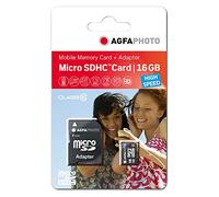 Agfa Foto 10580 Class 10 - Tarjeta Micro SDHC de Alta Velocidad de 16 GB con Adaptador