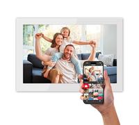 AGFA - Marco de Fotos Conectado con Realiview APF1000 Wi-FI 10" LCD Pantalla de Cristal - Pantalla de Fotos/Videos, Reloj, Tiempo, rotación de Coche, Memoria de 32 GB, aplicación Frameo iOS/Android