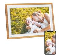 AGFA Photo Cadre Photo Connecté Realiview APF1000 Wi-Fi 10" LCD - Affichage Photos/Vidéos, Horloge, Météo, Rotation Auto, Mémoire 32Go, Appli FRAMEO iOS/Android Incluse - Bois