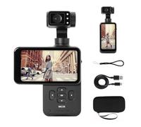 AGFA Photo Gimbal Realimove MC3X - Caméra Stabilisateur 3 Axes 4K Ultra HD, Écran Tactile Rotatif 3,5", 20 MP, Suivi de Visage, Vision Nocturne, Grand Angle 120°, Wi-FI, Autonomie 170 Min - Noir