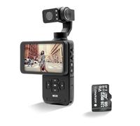 AGFA PHOTO Gimbal Realimove MC3X + tarjeta de memoria SD 32GB - Cámara estabilizadora de 3 ejes 4K Ultra HD, pantalla táctil giratoria de 3,5", 20MP, seguimiento facial, visión nocturna, gran angular