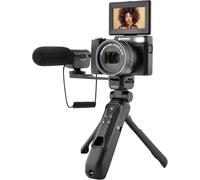 AgfaPhoto Kit de vlogging VLG-4K Optical – trípode/powerbank, mando, micrófono, microSD 32GB, Negro