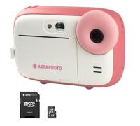 AGFA Photo Pack Realikids Instant CAM + 1 Tarjeta Micro SD de 32 GB - Cámara instantánea Infantil, Pantalla LCD de 2,4 Pulgadas, batería de Litio, Espejo Selfie y Filtro de Fotos, Color Rosa