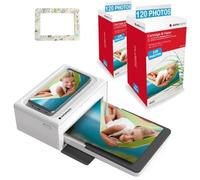 AGFA Photo Realipix Moments Pack Impresora + 240 Cartuchos Fotográficos y Papel + Bonito Marco Magnético - Bluetooth Photo Print 10x15 cm, iOS y Android, 4Pass Sublimación Térmica - Blanco
