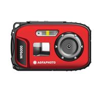 AGFA Photo Realishot WP6000 - Cámara Digital Impermeable, 3 m/10 ft, 18 MP, vídeo HD, Pantalla LCD 2,4", Zoom Digital 16x, autofoco, Espejo Selfie, batería de Litio - Rojo