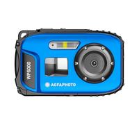 AGFA Photo Realishot WP6000 - Cámara Digital Impermeable, 3 m/10 ft, 18 MP, vídeo HD, Pantalla LCD 2,4", Zoom Digital 16x, autofoco, Espejo Selfie, batería de Litio - Azul