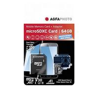 Agfaphoto 10582A1 - Tarjeta de Memoria microSDXC Clase 10 UHS-I U3 V30 (64 GB, microSDXC Class 10 UH