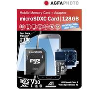 AgfaPhoto MicroSDXC UHS I 128GB Prof. Alta Velocidad U3 V30 A1 - NUEVO (186)