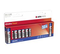 AgfaPhoto 110-803951 - Pilas alcalinas AA, Pack de 10 Unidades (LR06), Gris/Rojo