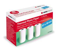 AgfaPhoto ATP3WH Pack 3 Rollos de Papel Térmico 57x30mm para Realipix Pocket P/Realikids Instant