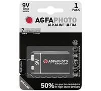 AgfaPhoto Batería alcalina Ultra de 9 V 6LR61 E-Block, 1 Unidad